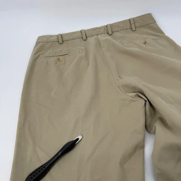 Peter Millar Mens 34 Khaki Tan Cotton Twill Chino Pants Straight Leg Casual Prep - Picture 7 of 9